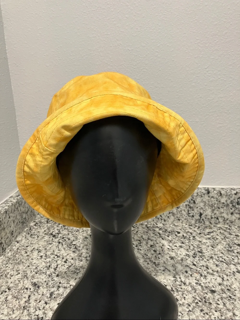 ZARA Unisex yellow, Cotton tie-dye bucket hat | S/M